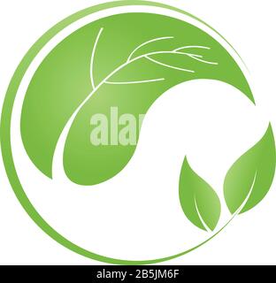 Drop, leaves, plant, wellness, logo Stock Vector