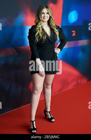 Berlin, Germany. 08th Mar, 2020. Johanna, Germanys Next Topmodel 2020, comes to the premiere '9 days awake' of the ProSieben blockbuster. Credit: Annette Riedl/dpa/Alamy Live News Stock Photo