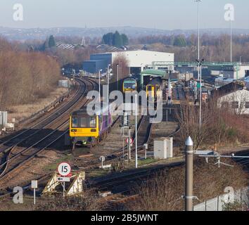 Northern Rail trains at Newton Heath Traction Maintenance Depot ...