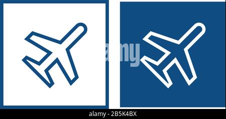 Airplane mode. The symbol is located in a square frame. Vector illustration. Stock Vector