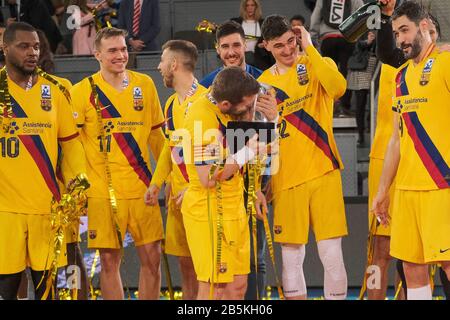 Madrid, Spain. 08th Mar, 2020. Barcelona wins the handball king's cup played against Benidorm at the Caja Magica in Madrid for 40 to 25 Credit: CORDON PRESS/Alamy Live News Stock Photo