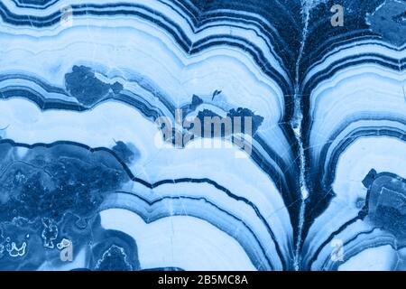 Cross section of abstract fantasy mineral, color of the year 2020 pantone classic blue 19-4052 Stock Photo