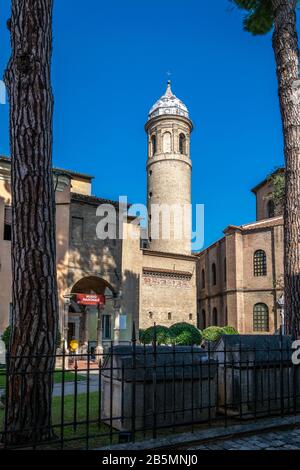 The entrance to the Ravenna National Museum situated in the monumental complex of San Vitale Stock Photo