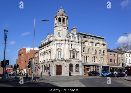 Former Bank of Liverpool building on corner of Prescot street and Moss street, Liverpool. Stock Photo