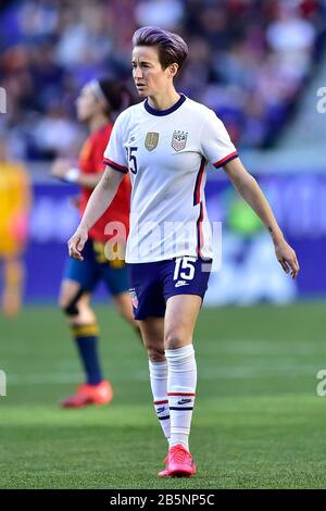 Harrison, New Jersey, USA. 8th Mar, 2020. USWNT forward MEGAN RAPINOE (15) is seen during the SheBelives Cup match at Red Bull Arena in Harrison New Jersey USA defeats Spain 1 to 0 Credit: Brooks Von Arx/ZUMA Wire/Alamy Live News Stock Photo