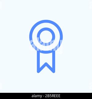 Verified or badge icon for the e-commerce website design. Rounded and thin icon of the badge emblem. Stock Vector