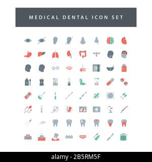 Medical icon set with colorful modern Flat style design.