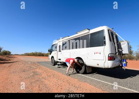 Deflating tyres prior to off road driving with a 4WD Toyota