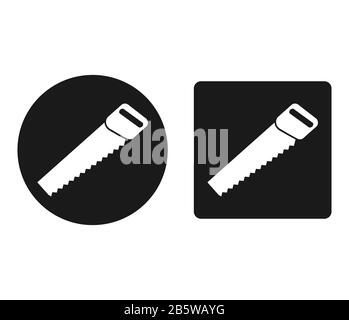 Icons set of a handsaw. Hand tools. Simple flat design Stock Vector