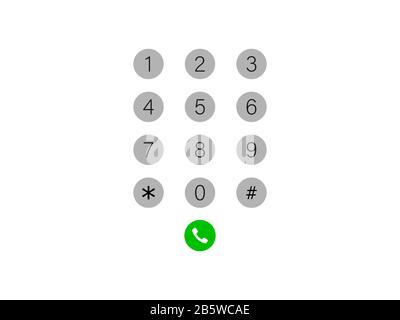 Interface keypad, numbers icon. Vector illustration, flat design. Stock Vector