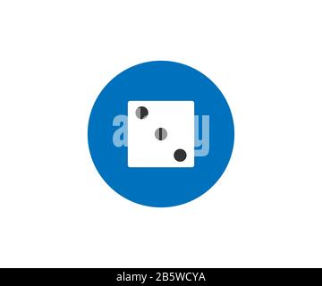 Dice, game icon. Vector illustration, flat design. Stock Vector