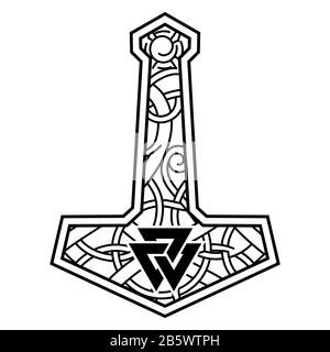 thors hammer symbol tattoo