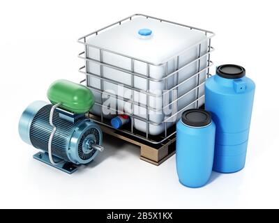 Blue electric water pump, 3D illustration Stock Photo - Alamy