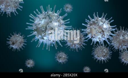 group of viruses, health threatening coronavirus Stock Photo
