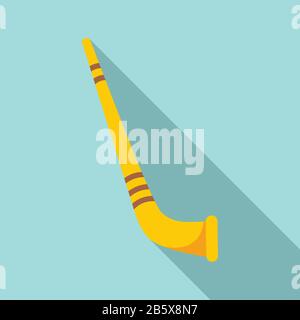 Swiss horn icon. Flat illustration of swiss horn vector icon for web design Stock Vector