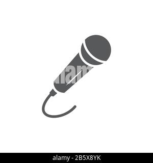 Microphone Icon on white background Stock Vector