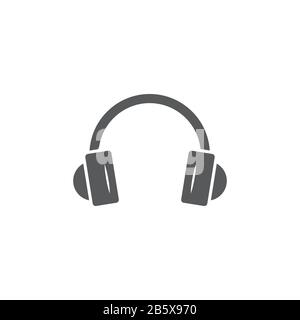 Headphones icon on white background Stock Vector