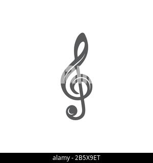 Music key icon on white background Stock Vector