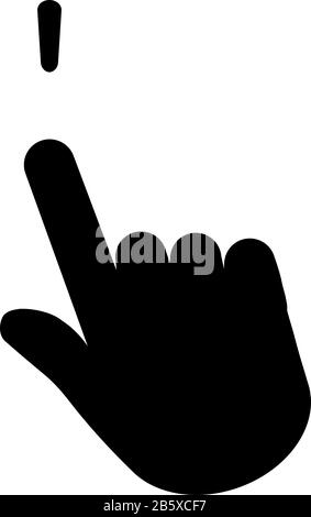 Clicking finger icon in flat. Hand pointer symbol Stock Vector
