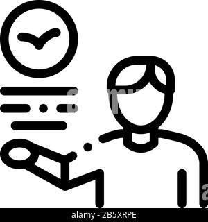 Human Talking About Bird Icon Thin Line Vector Stock Vector