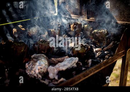 Grilled artichokes Stock Photo