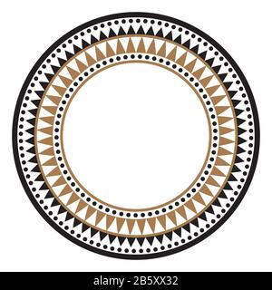 Ethnic african tribal round vector art frame Stock Vector