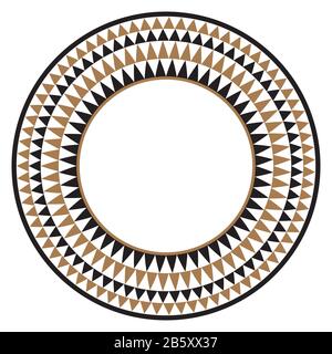 Ethnic african tribal round vector art frame Stock Vector