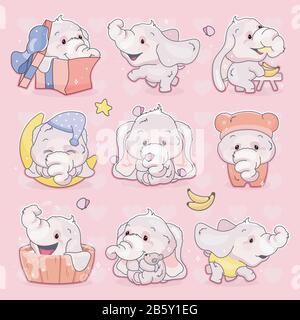 Cute elephants kawaii cartoon characters set. Adorable and funny animal different poses and emotions isolated sticker, patch, kids illustration. Anime Stock Vector Image & Art - Alamy Cute elephants kawaii cartoon characters set. Adorable and funny animal different poses and emotions isolated sticker, patch, kids illustration. Anime Stock Vector Image & Art - Alamy