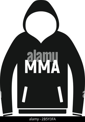 Mma hoodie icon. Simple illustration of mma hoodie vector icon for web design isolated on white background Stock Vector