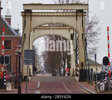 amsterdam bridgle over canal Stock Photo