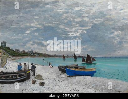 La plage de Sainte-Adresse The Beach at Sainte-Adresse 1867 by Claude Monet 1840-1926 French Stock Photo