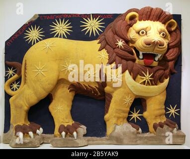 The Lion Horoscope of Mount Nemrud Stock Photo