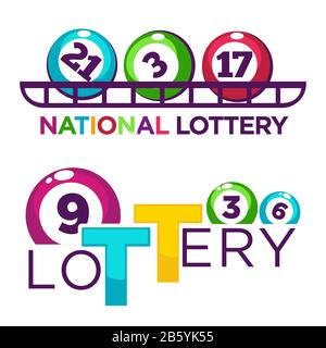 Bingo or national lottery isolated icons, balls with numbers Stock Vector