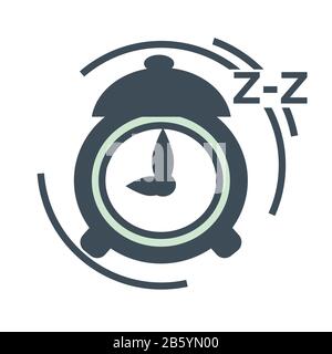 Awaking from sleep concept, alarm clock isolated icon Stock Vector
