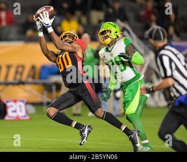 Carson, California, USA. 8th Mar, 2020. 80 Saeed Blacknall making the catch during the Tampa Vipers vs LA Wildcats game on March 8, 2020. Credit: Dalton Hamm/ZUMA Wire/Alamy Live News Stock Photo