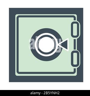 Safe isolated icon, cash safety, steel box with code Stock Vector
