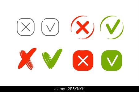 Check mark icon set vector. Elements for website or mobile app Stock Vector