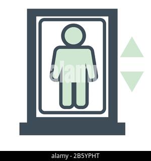 Hotel room conveniences, elevator or lift isolated icon Stock Vector