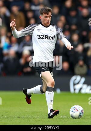 Derby County's Max Bird during the Sky Bet Championship match at Pride Park, Derby. Stock Photo