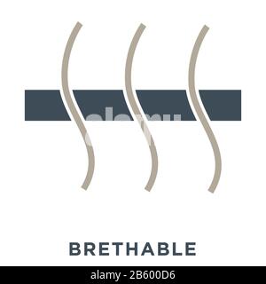 Breathable fabric, orthopedic mattress, ventilation system isolated icon Stock Vector