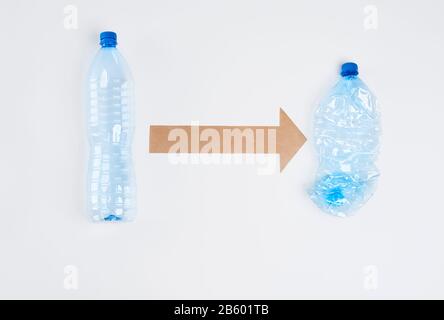 Two plastic bottle for recycling Stock Photo