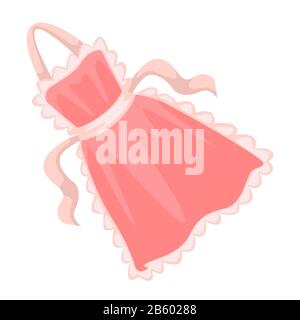 Apron for kitchen, housewife cooking accessory, isolated icon Stock Vector