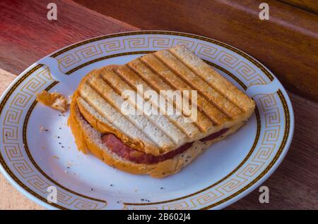 home made sandwich on the plate Stock Photo