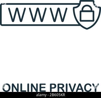 Online Privacy icon from cyber security collection. Simple line Online Privacy icon for templates, web design and infographics Stock Vector