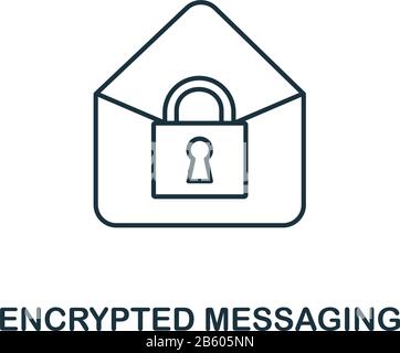 Encrypted Messaging icon from cyber security collection. Simple line Encrypted Messaging icon for templates, web design and infographics Stock Vector