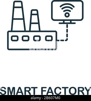 Smart Factory icon. Line element from industry 4.0 collection. Linear ...