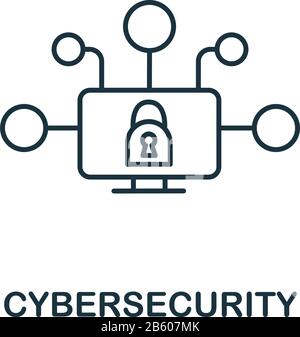 Cybersecurity icon from industry 4.0 collection. Simple line element Cybersecurity symbol for templates, web design and infographics Stock Vector