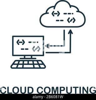Cloud Computing icon from industry 4.0 collection. Simple line element Cloud Computing symbol for templates, web design and infographics Stock Vector