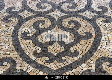 Detail of a portuguese pavement in Albufeira Algarve. Stock Photo