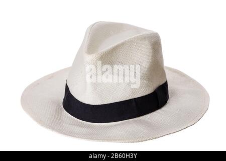 Summer hat from the sun on a white background. Stock Photo